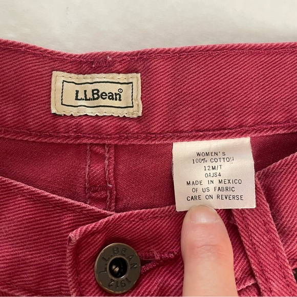 L.L.‎ Bean Red Cotton Jeans Pants Women’s Size 12 M/T - Picture 5 of 9
